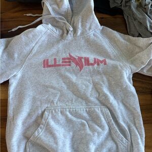 Gray Hoodie with Pink Illenium Logo